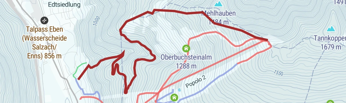 Route map: Waldskitour monte popolo